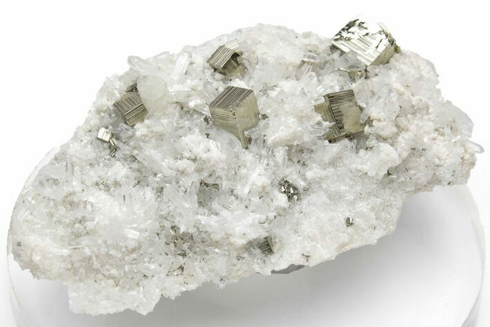 Colorless Apatite, Quartz, and Pyrite Association - Peru #220822